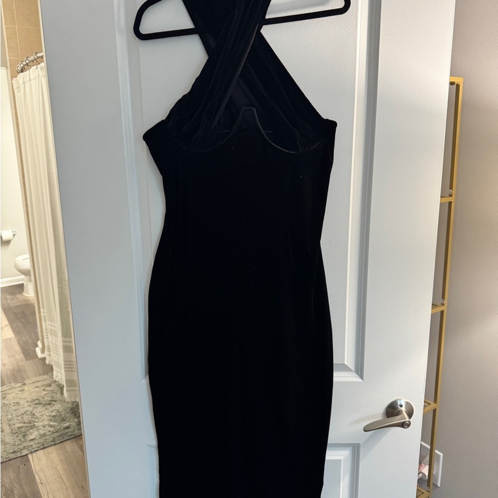 PrettyLittleThing Black Halter Bodycon Dress